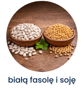 białą fasolę i soję